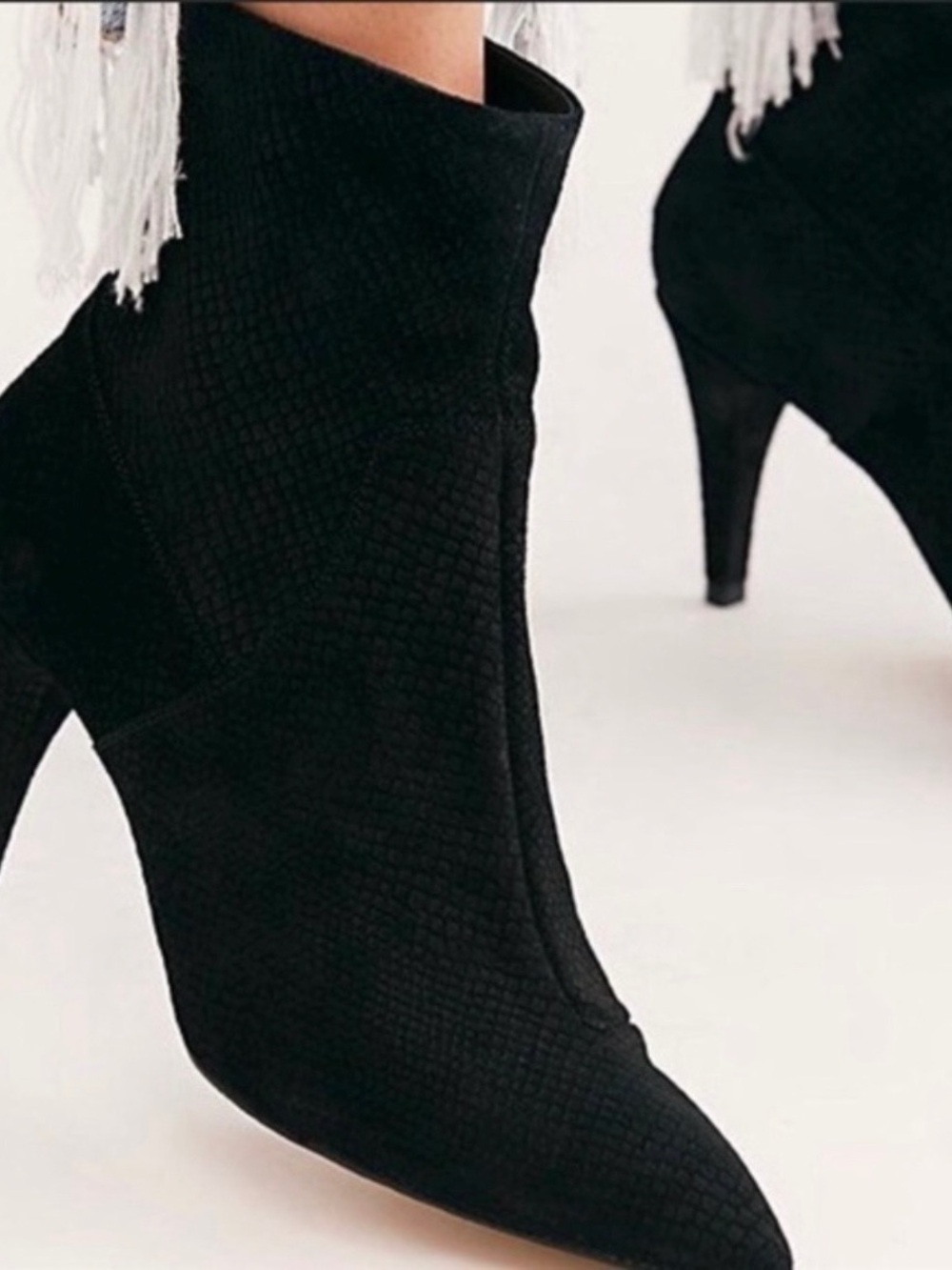 Free People Willa Black Pointed-Toe Ankle Boots